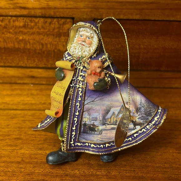 Thomas Kinkade Ashton Drake Warm Holiday Cheer Santas Ornament RARE 2003 NWT - Picture 7 of 10
